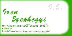 iren szephegyi business card